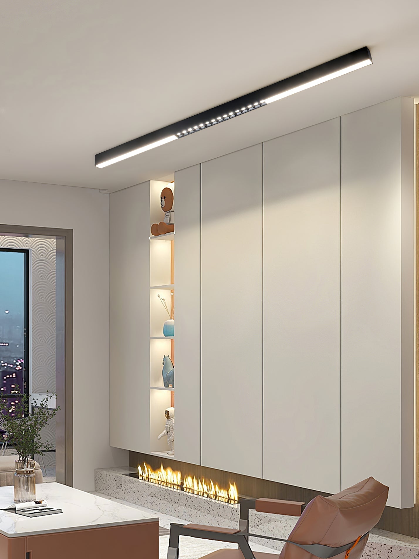 Line Modern Aluminum Floating Light-Neutral Decor