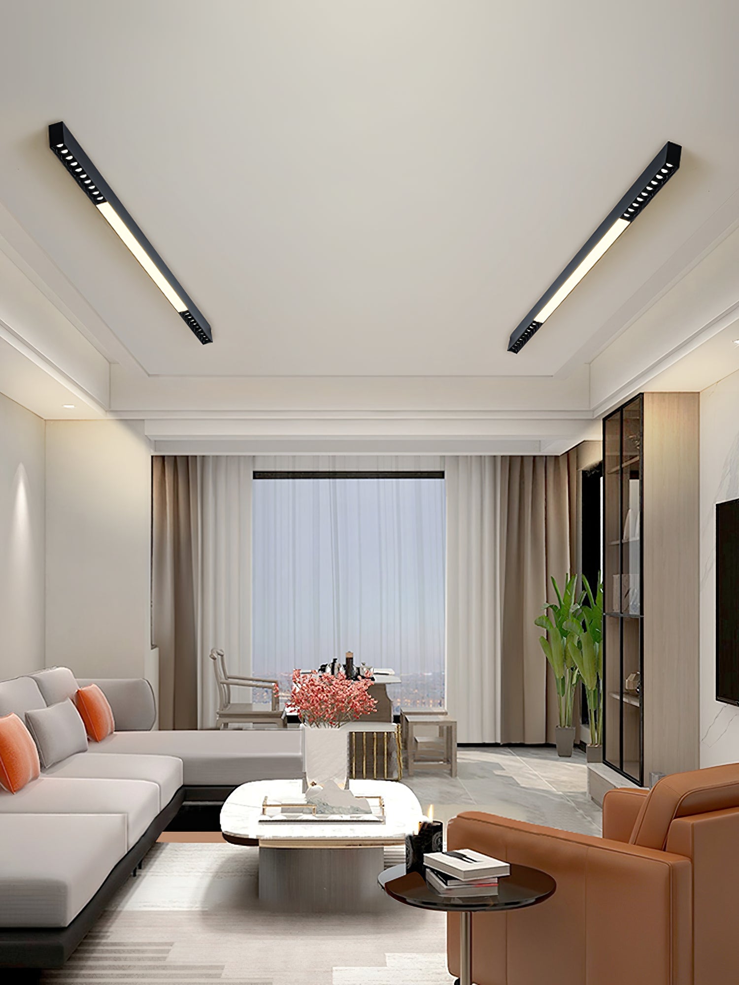 Line Modern Aluminum Floating Light-Neutral Decor