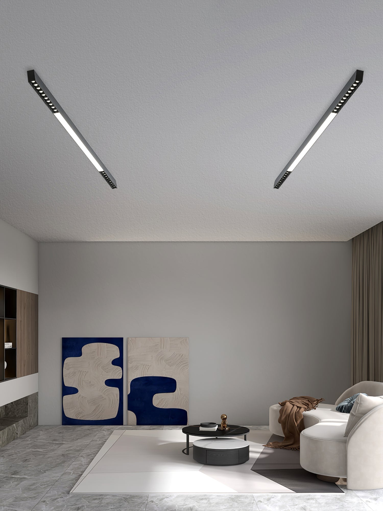 Line Modern Aluminum Floating Light-Neutral Decor