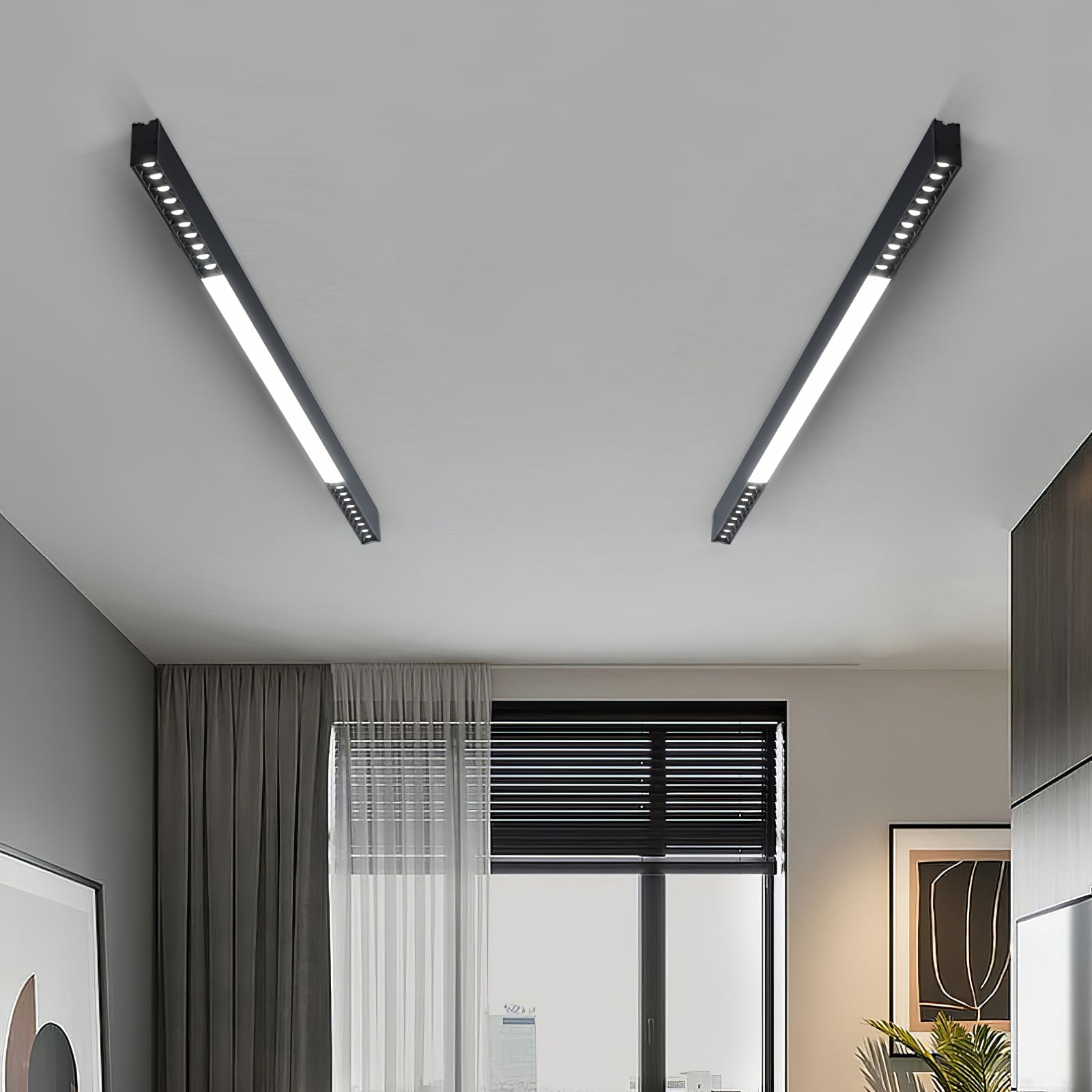 Line Modern Aluminum Floating Light-Neutral Decor
