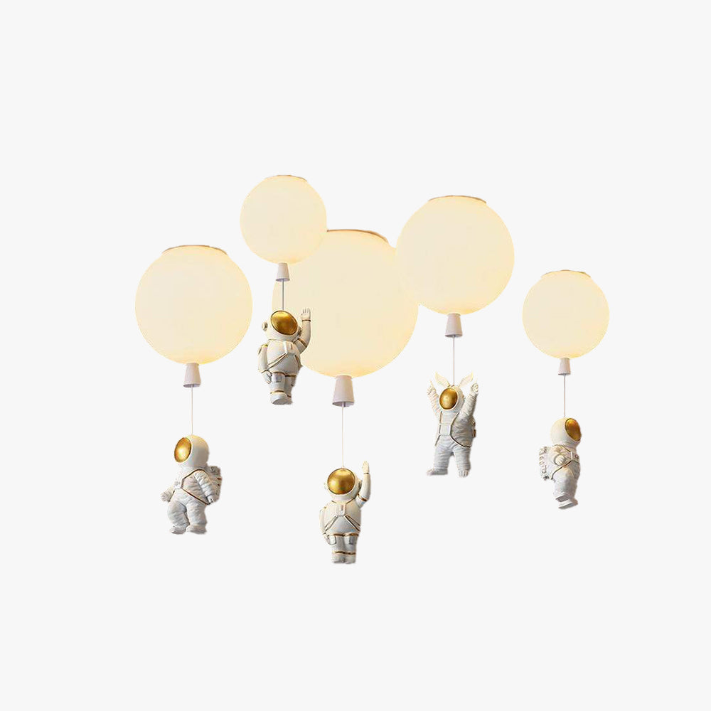 Aria Astronaut Balloon Flush Mount Ceiling Light, L 20/25/30/35cm - Neutral Decor