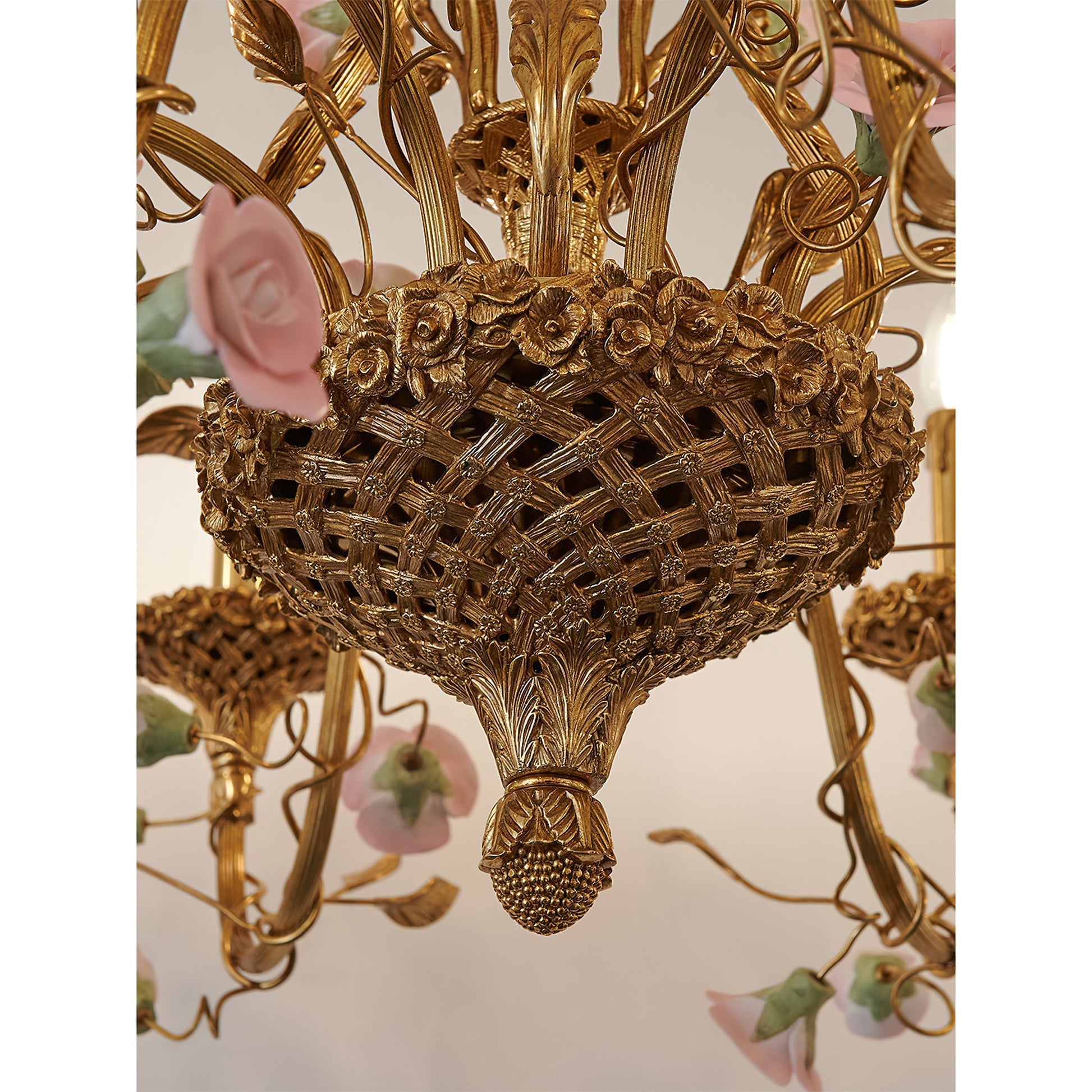 Lifestyle image of the Sabine Chandelier in a boutique hotel suite.