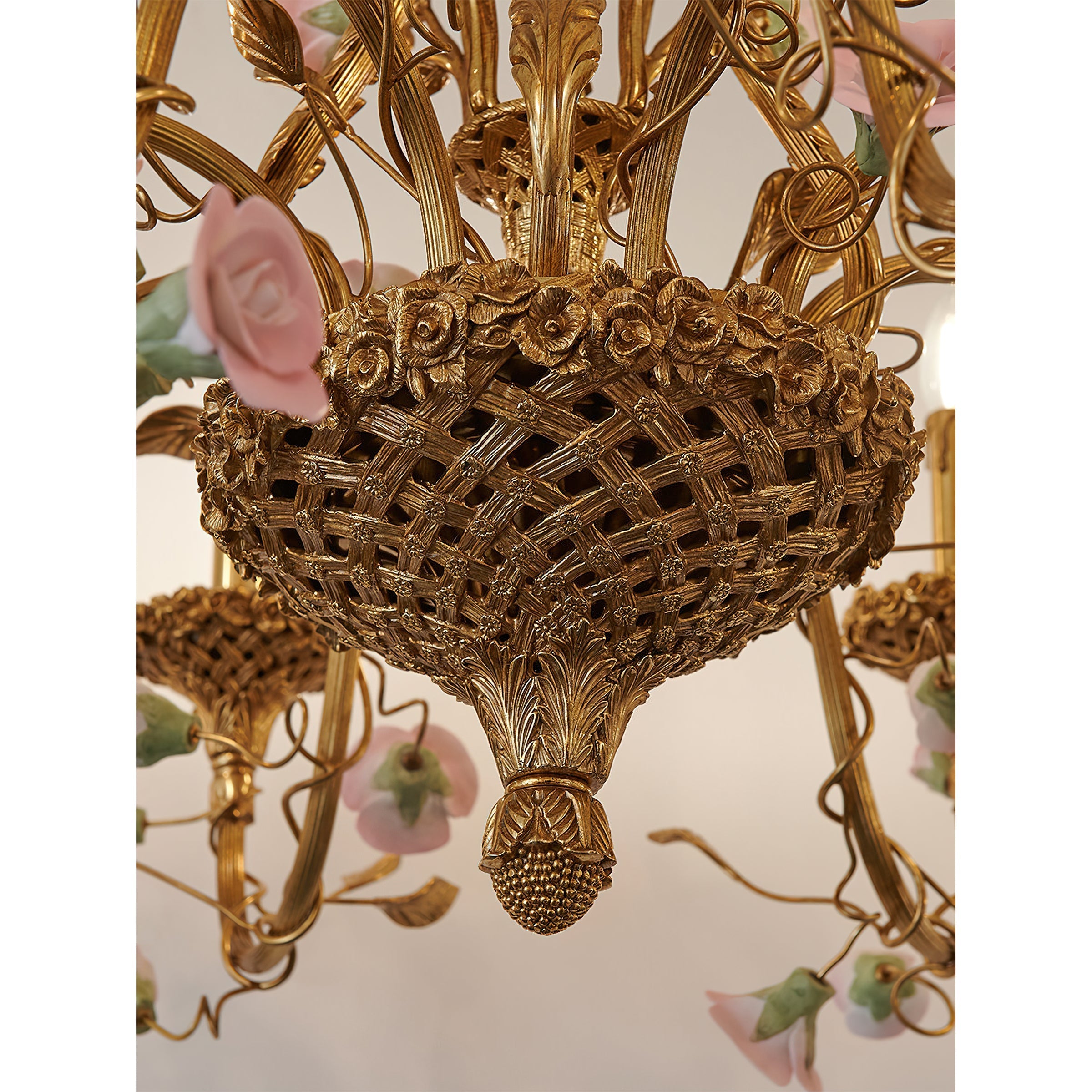 Lifestyle image of the Sabine Chandelier in a boutique hotel suite.