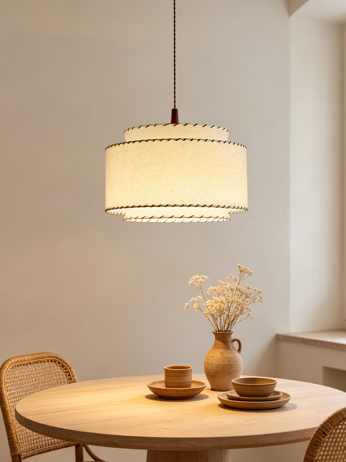 Greywick Stitched Fabric Pendant Lamp