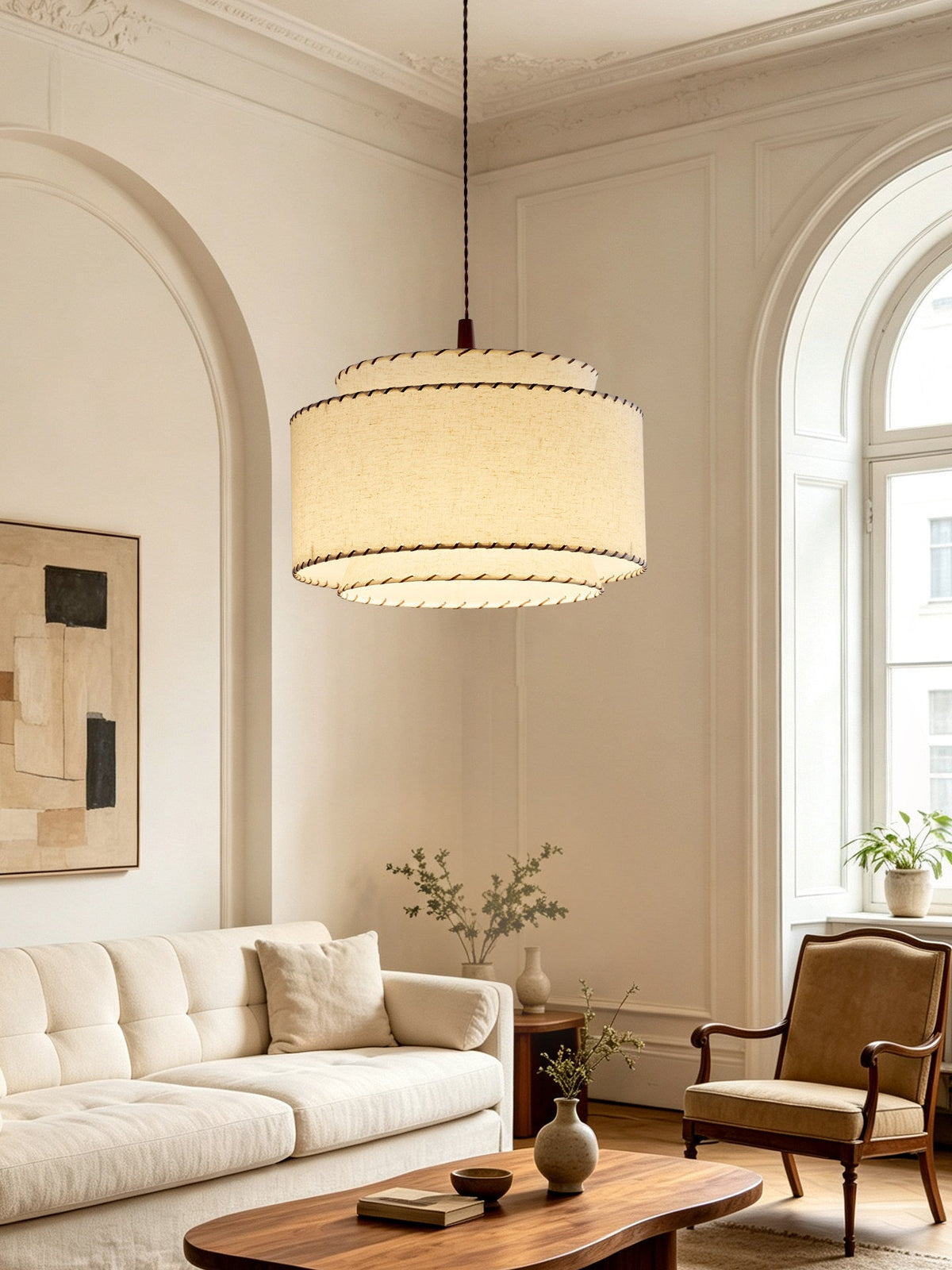 Greywick Stitched Fabric Pendant Lamp