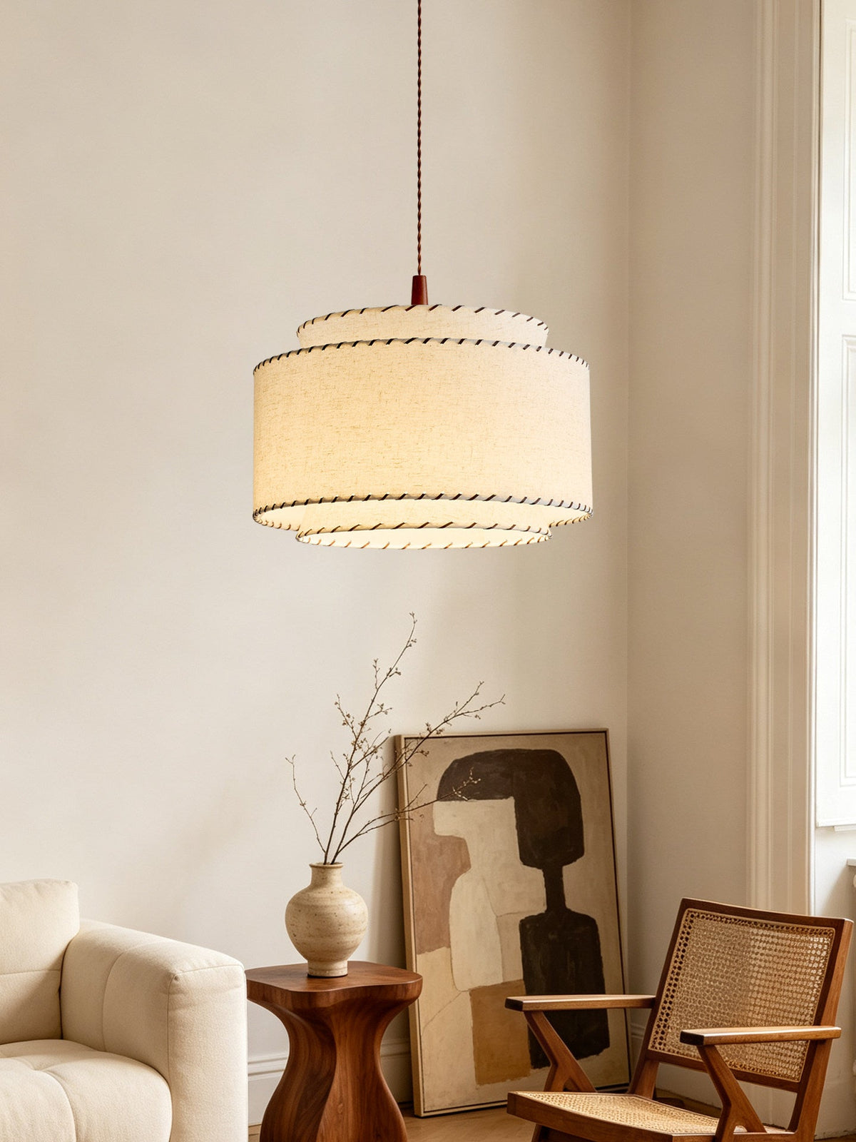 Greywick Stitched Fabric Pendant Lamp