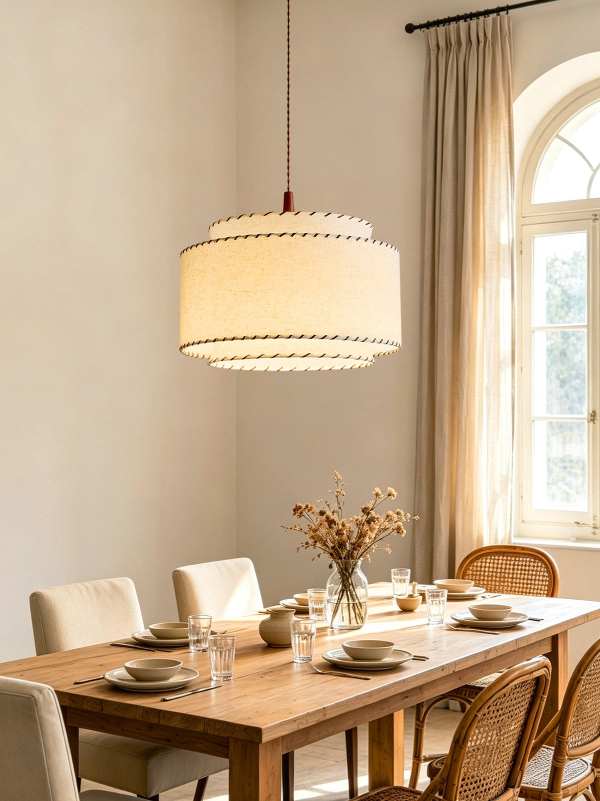 Greywick Stitched Fabric Pendant Lamp