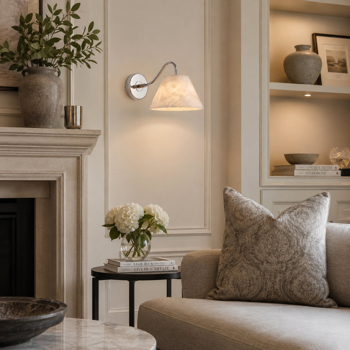 Cloudview Alabaster Wall Sconce