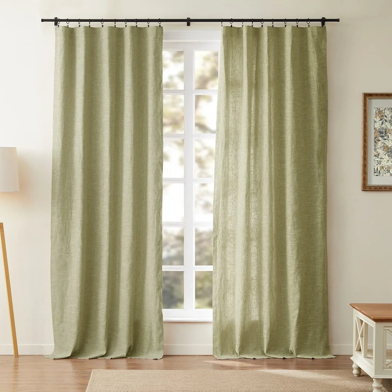 Jenna Linen Curtains & Drapes Soft Top-Neutral Decor