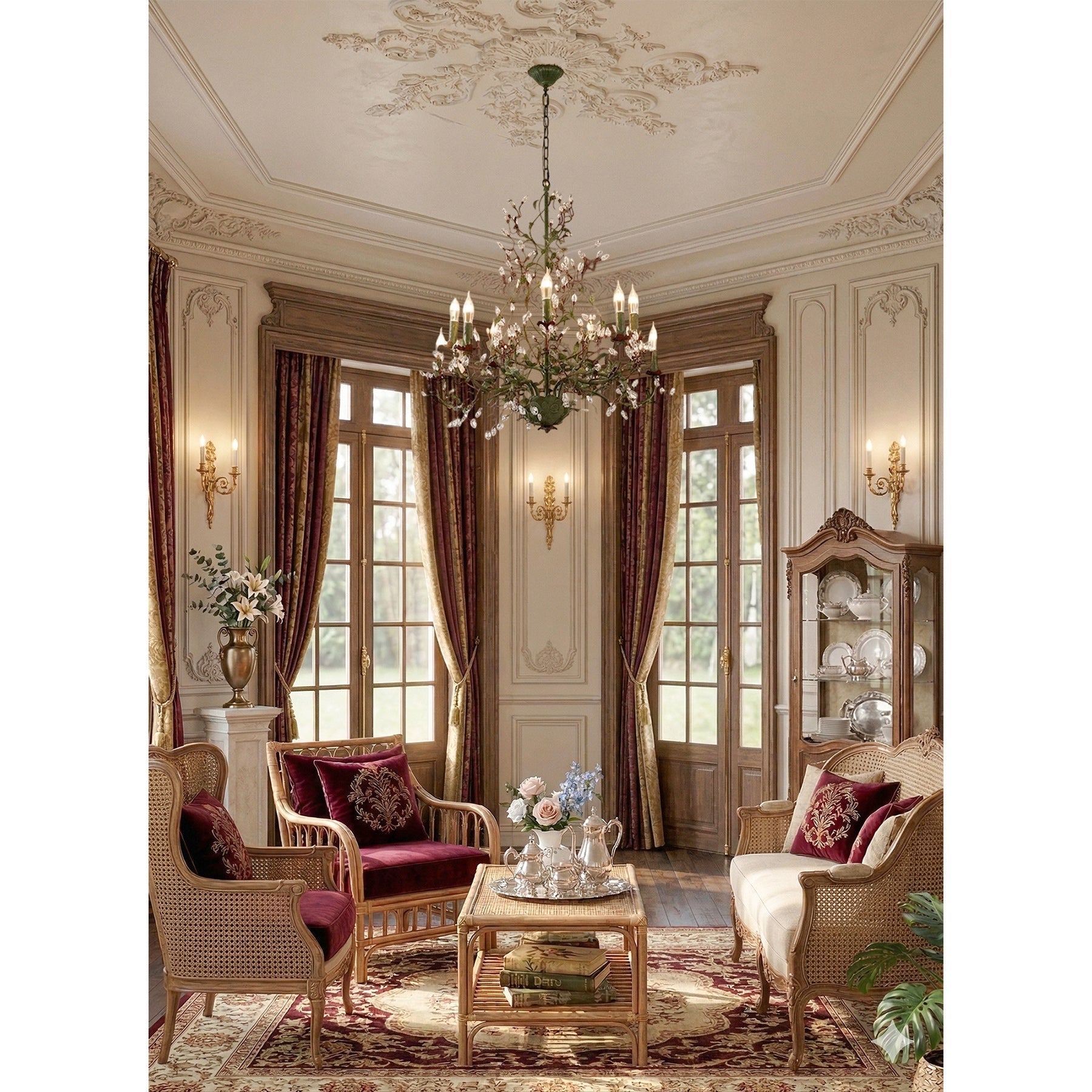 Side profile of the Sagel Flora Chandelier.