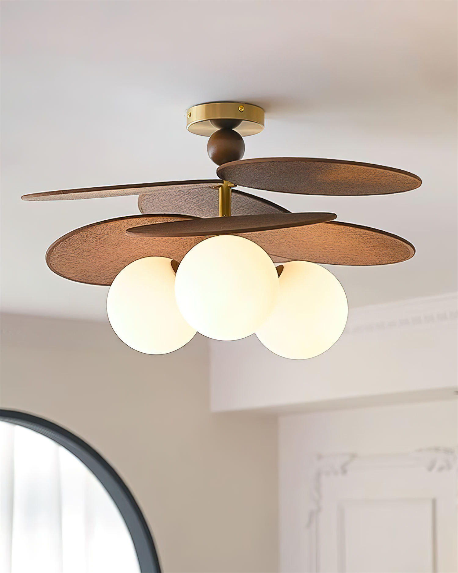 Eldo Wooden Blades Ceiling Light
