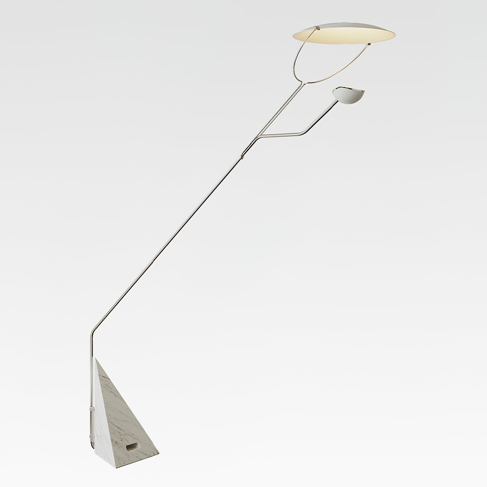 Olvenel Sculptural Chrome Marble Floor Lamp-Neutral Decor