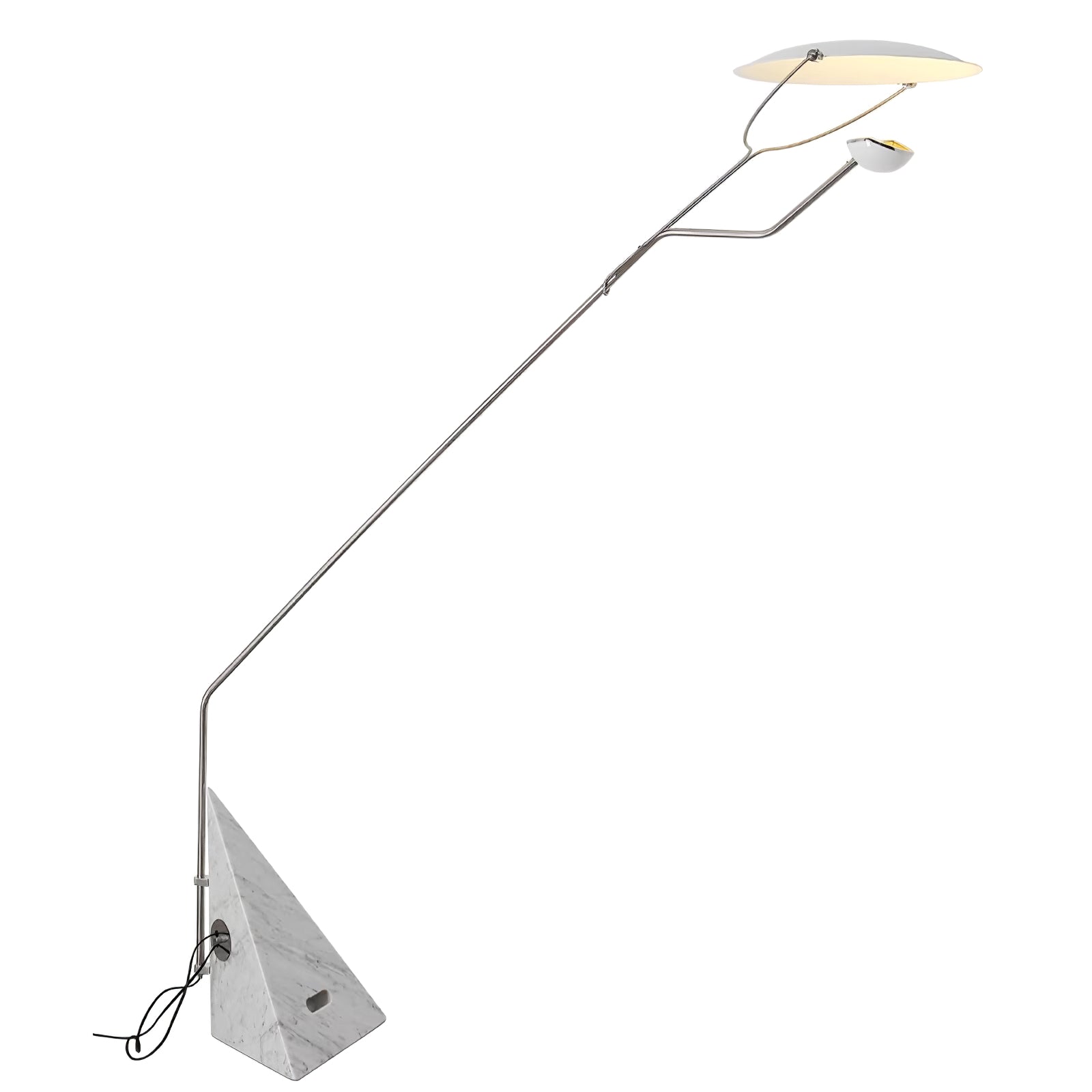 Olvenel Sculptural Chrome Marble Floor Lamp-Neutral Decor