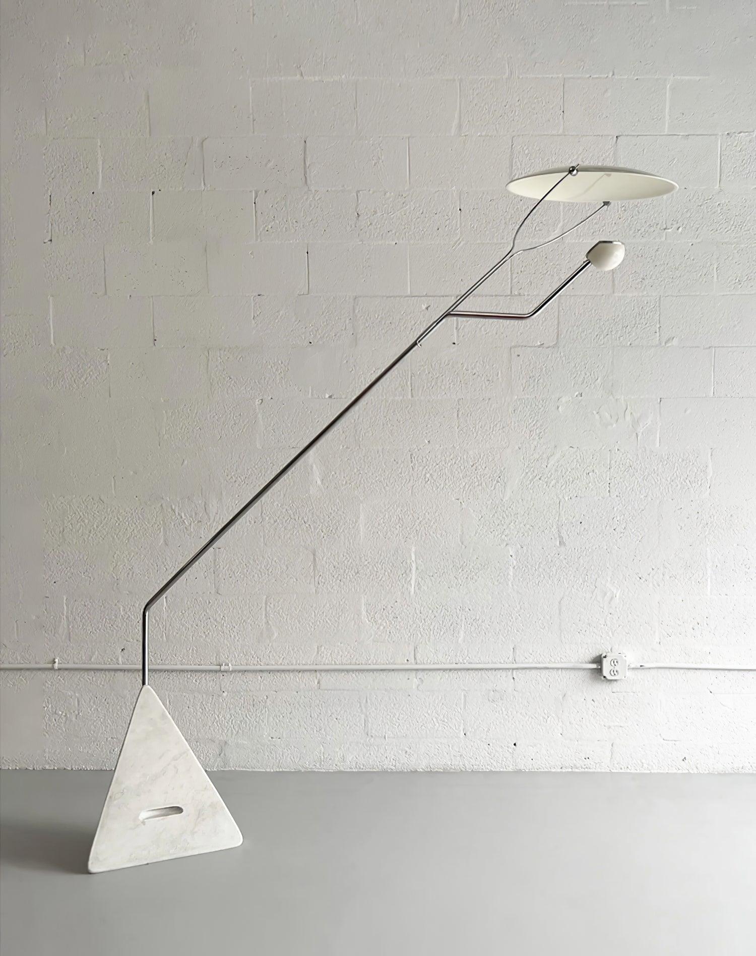 Olvenel Sculptural Chrome Marble Floor Lamp-Neutral Decor