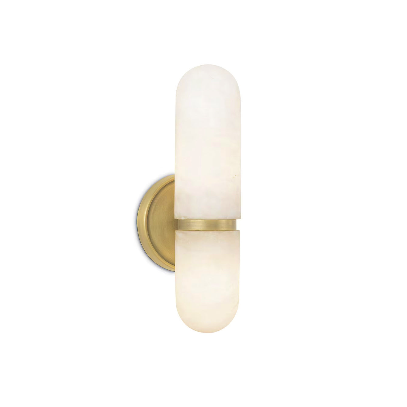 Salon Alabaster Wall Lamp with brass finish.