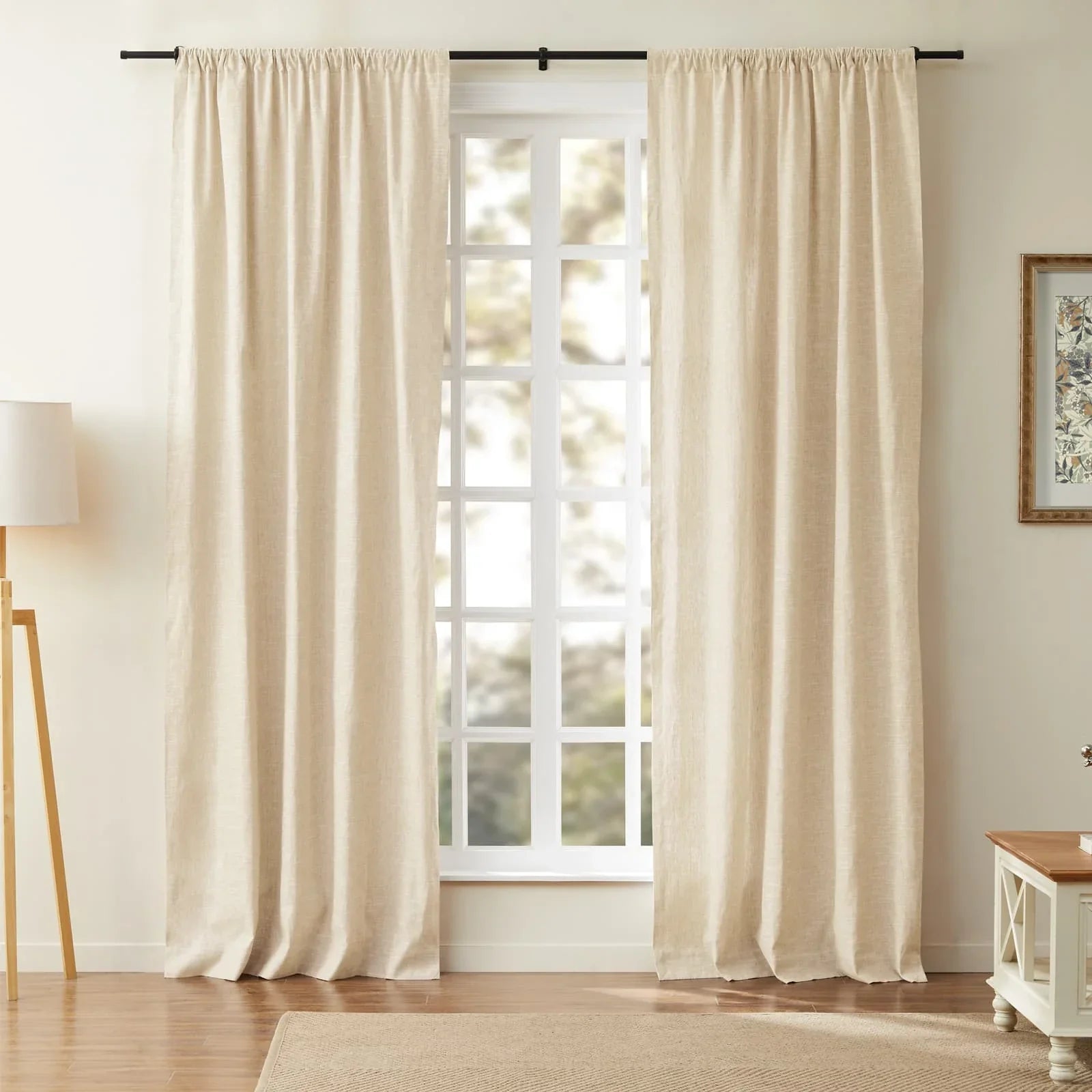 Jenna Linen Curtains & Drapes Soft Top-Neutral Decor