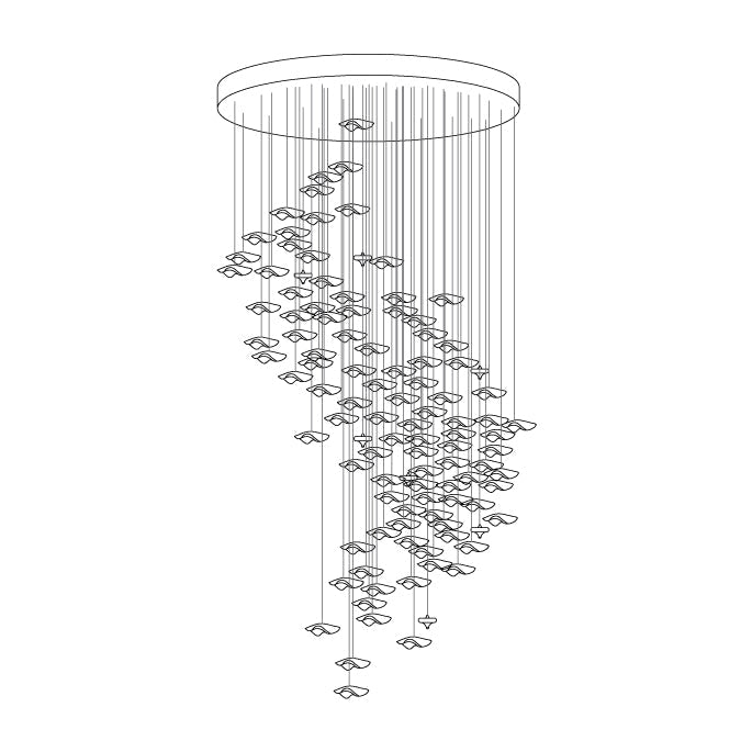 Nephele Crystal Leaf Chandelier-Neutral Decor