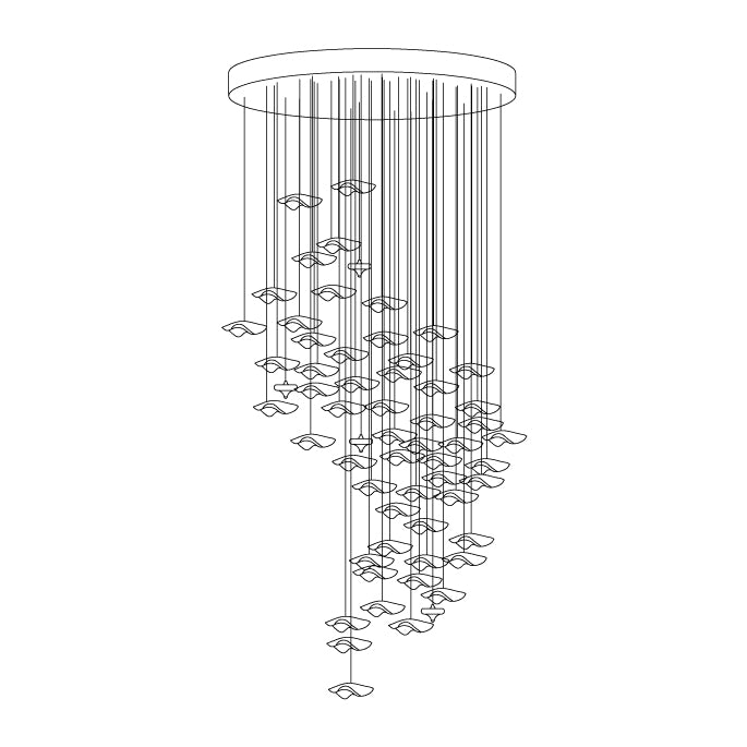Nephele Crystal Leaf Chandelier-Neutral Decor