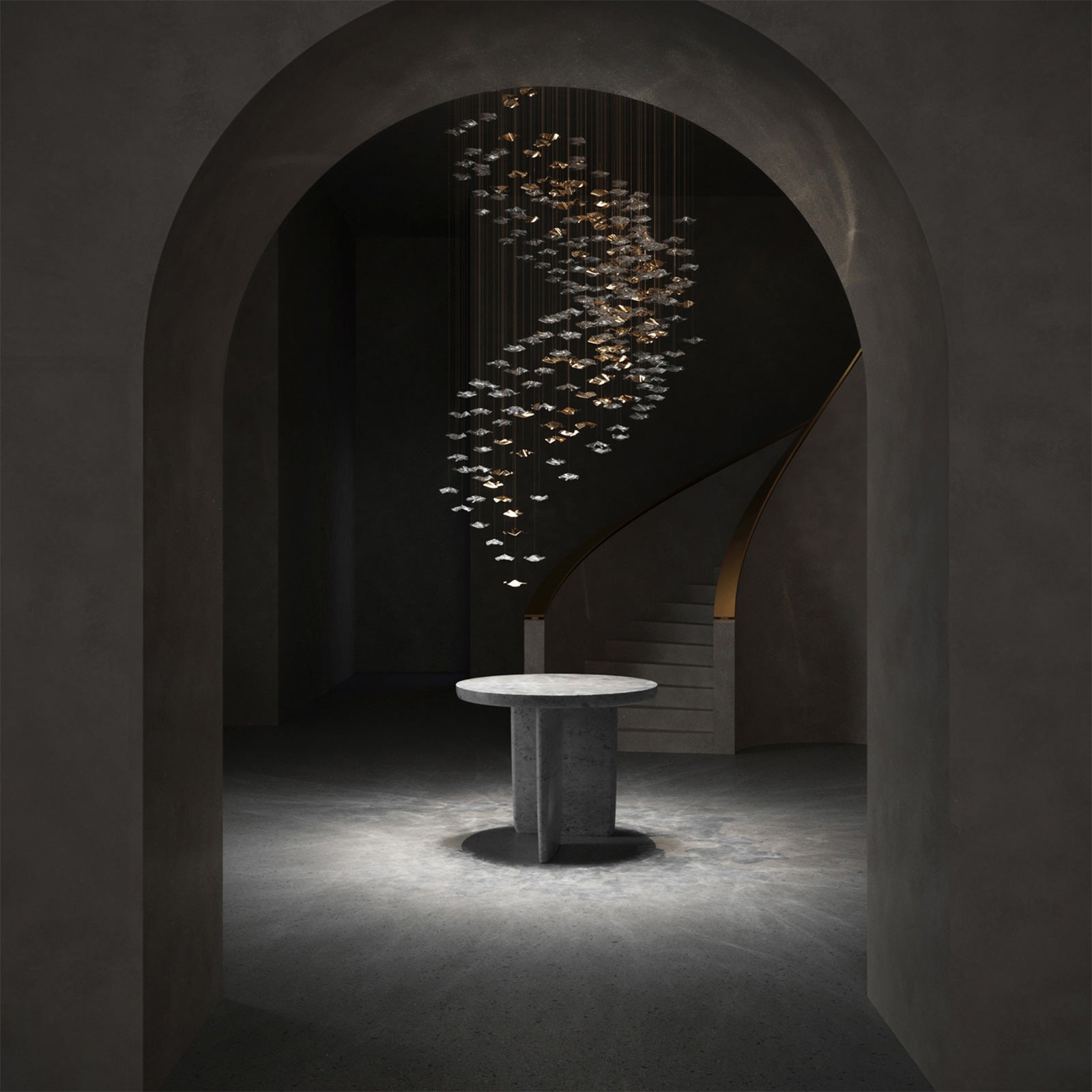 Nephele Crystal Leaf Chandelier-Neutral Decor