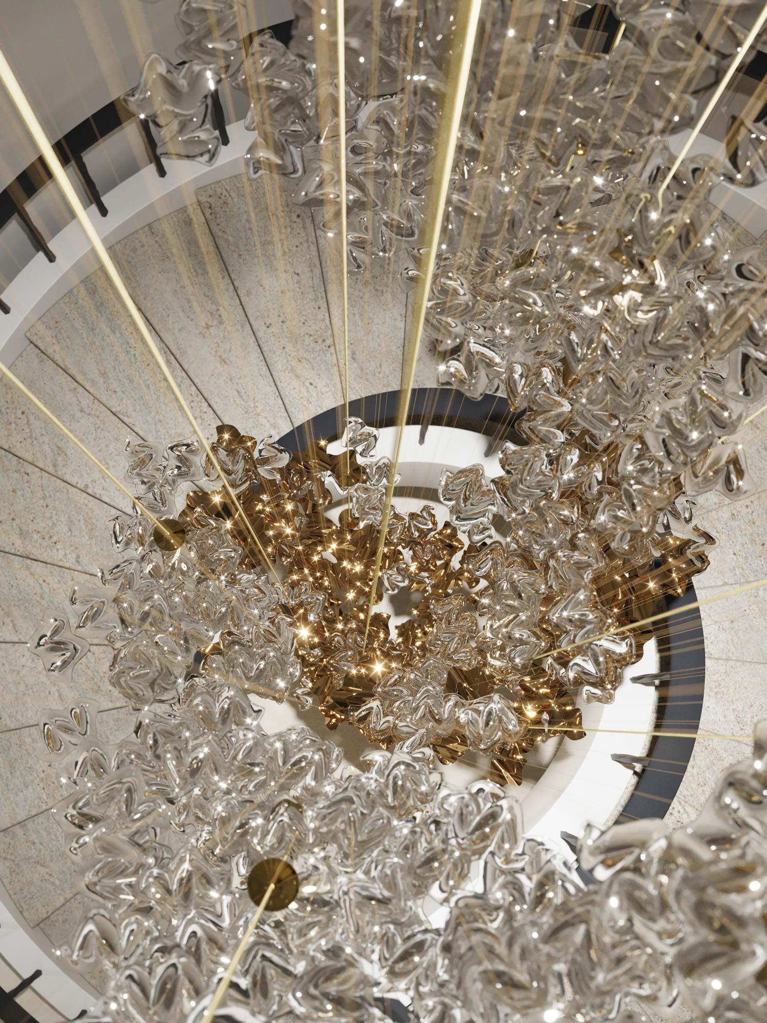 Lisk Luxury Brass Linear Chandelier-Neutral Decor