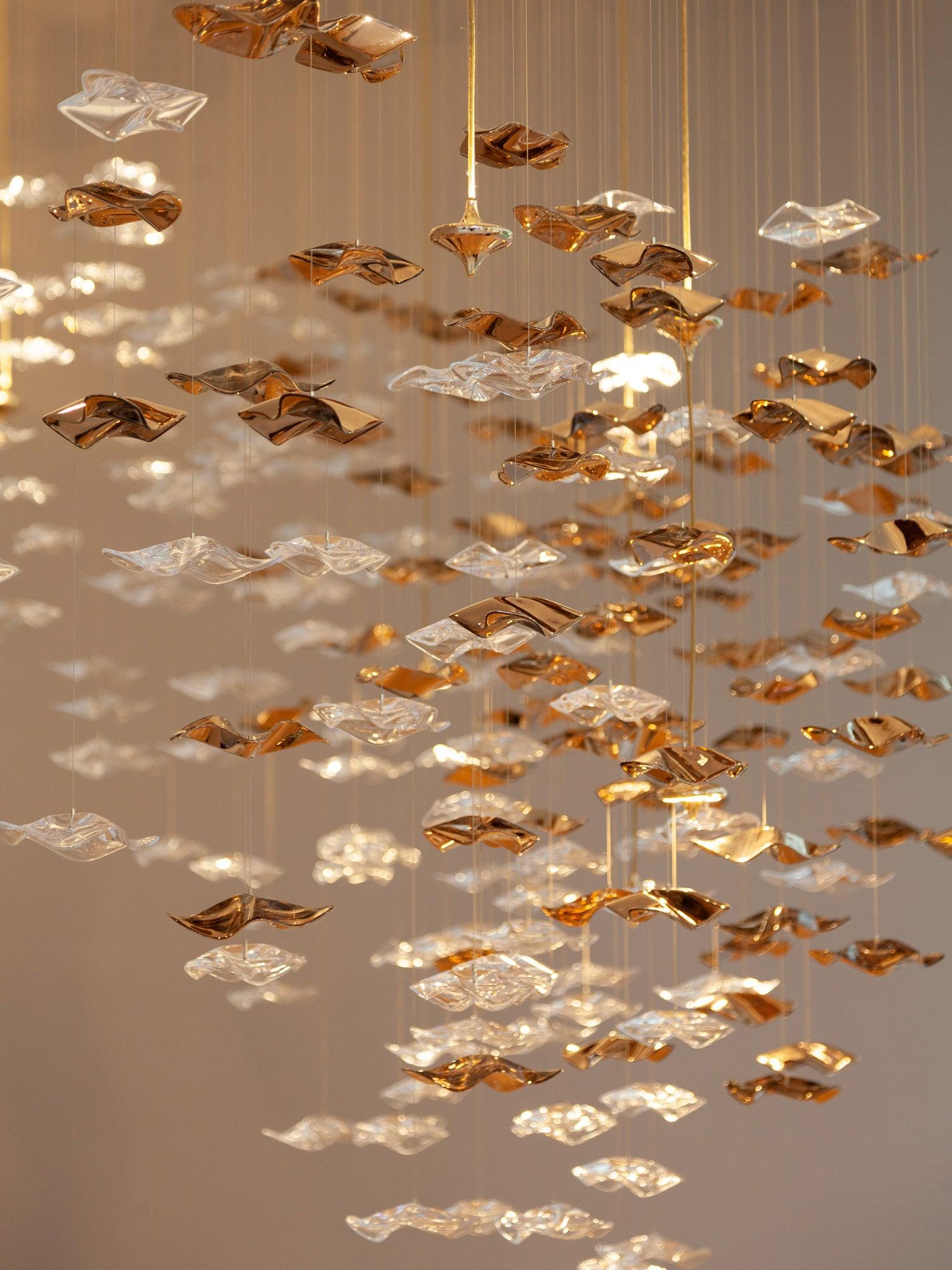 Lisk Luxury Brass Linear Chandelier-Neutral Decor
