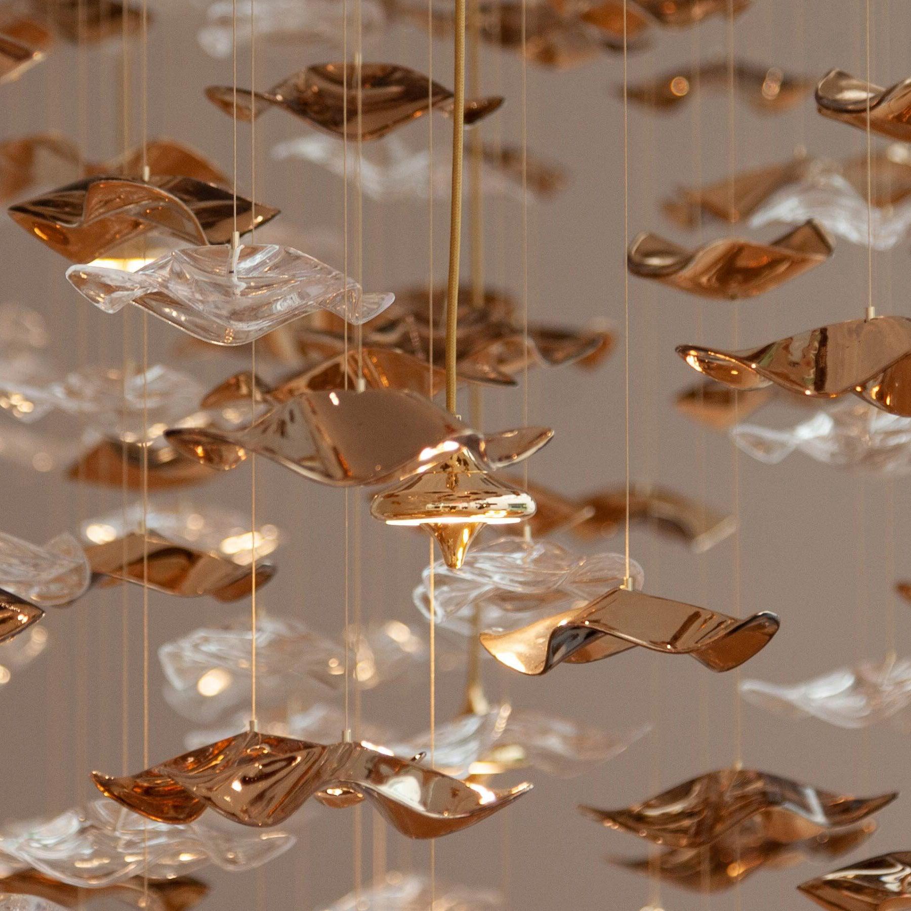 Nephele Crystal Leaf Chandelier-Neutral Decor