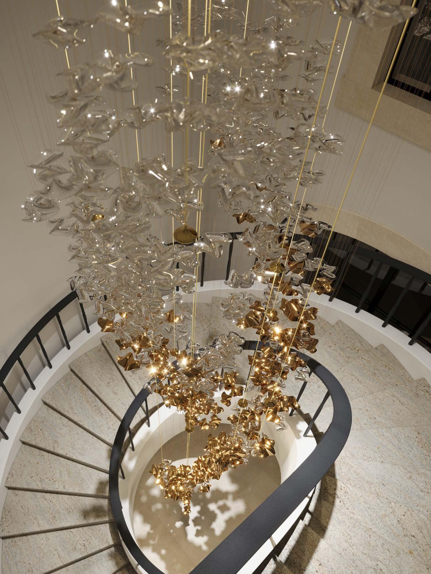 Lisk Luxury Brass Linear Chandelier-Neutral Decor