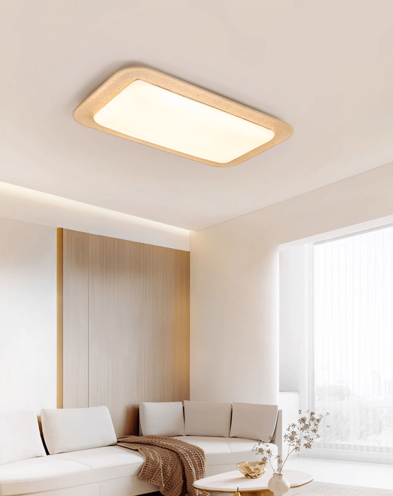 Zirke Travertine Ceiling Light-Neutral Decor