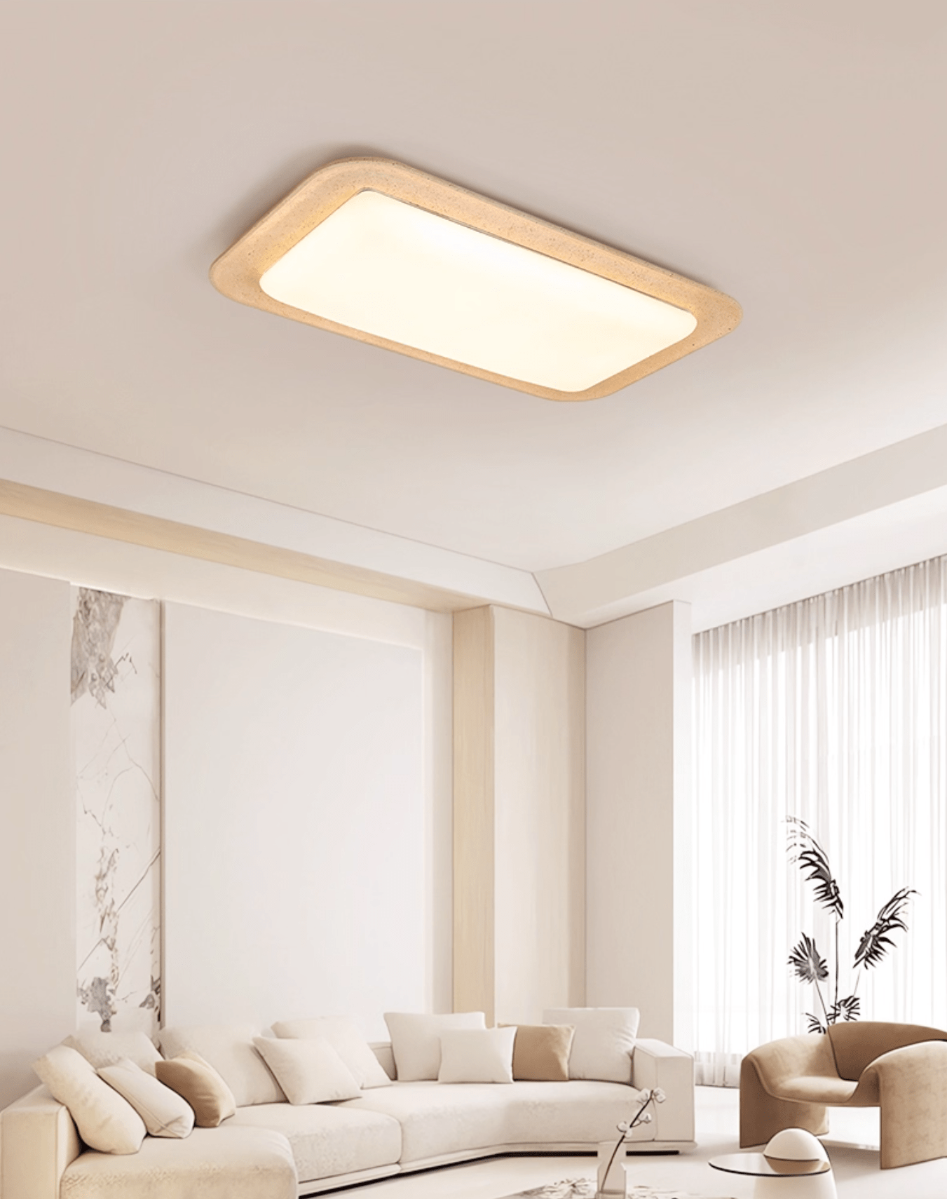 Zirke Travertine Ceiling Light-Neutral Decor