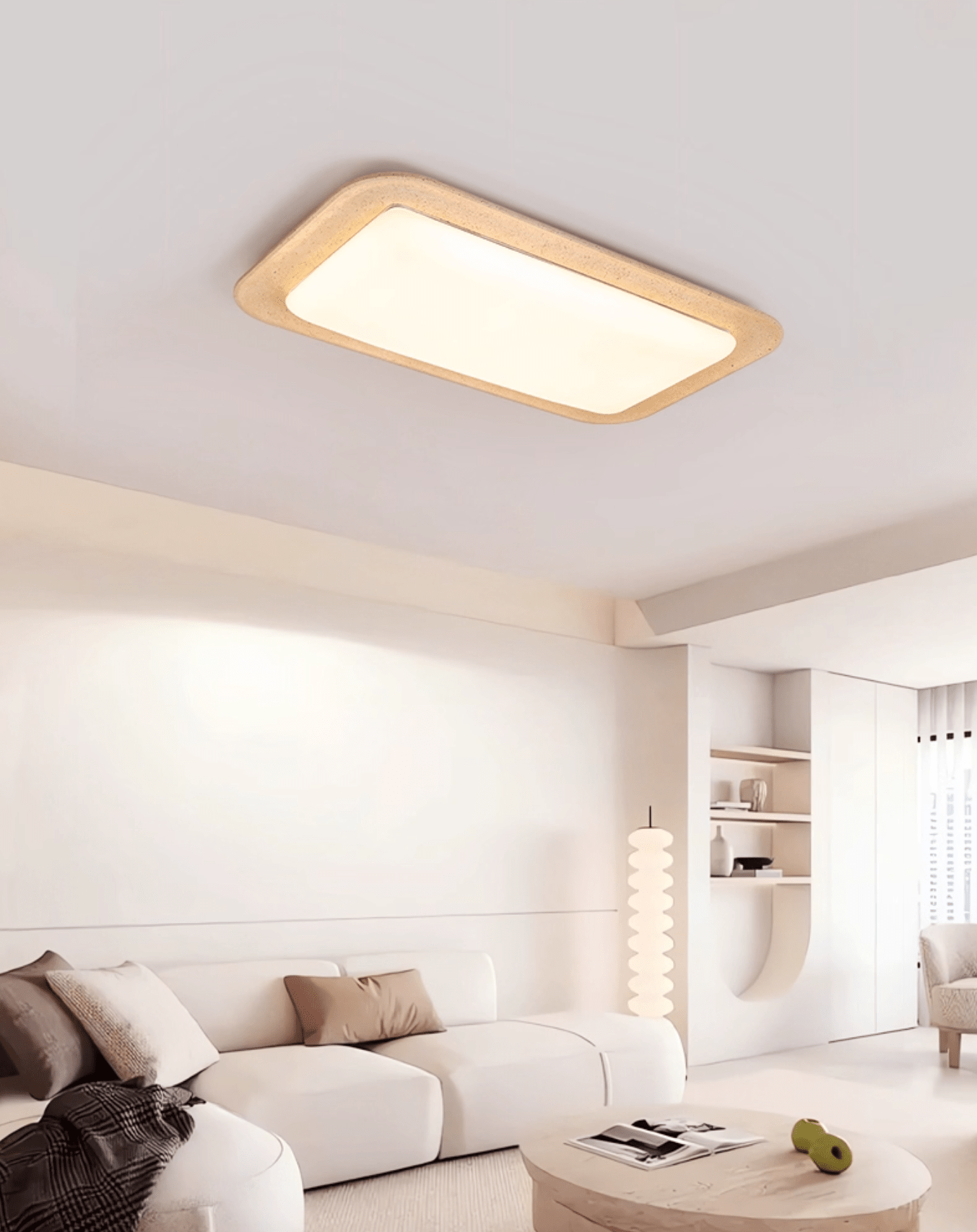 Zirke Travertine Ceiling Light-Neutral Decor