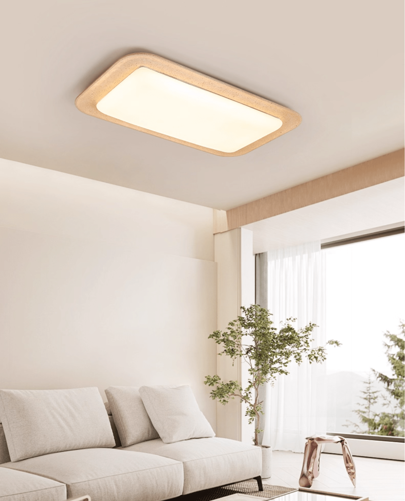 Zirke Travertine Ceiling Light-Neutral Decor
