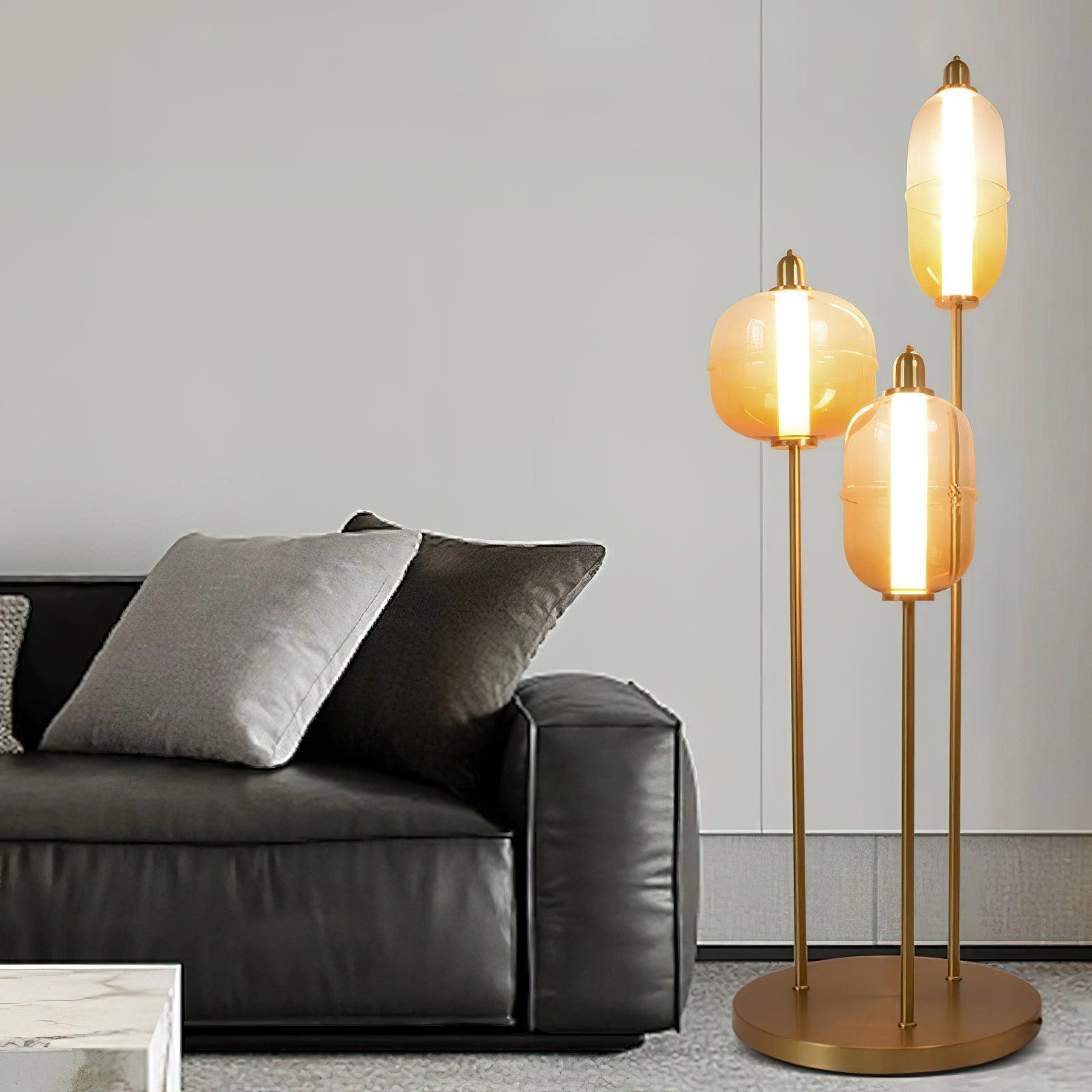 Arixel Modern Glass Floor Lamp-Neutral Decor