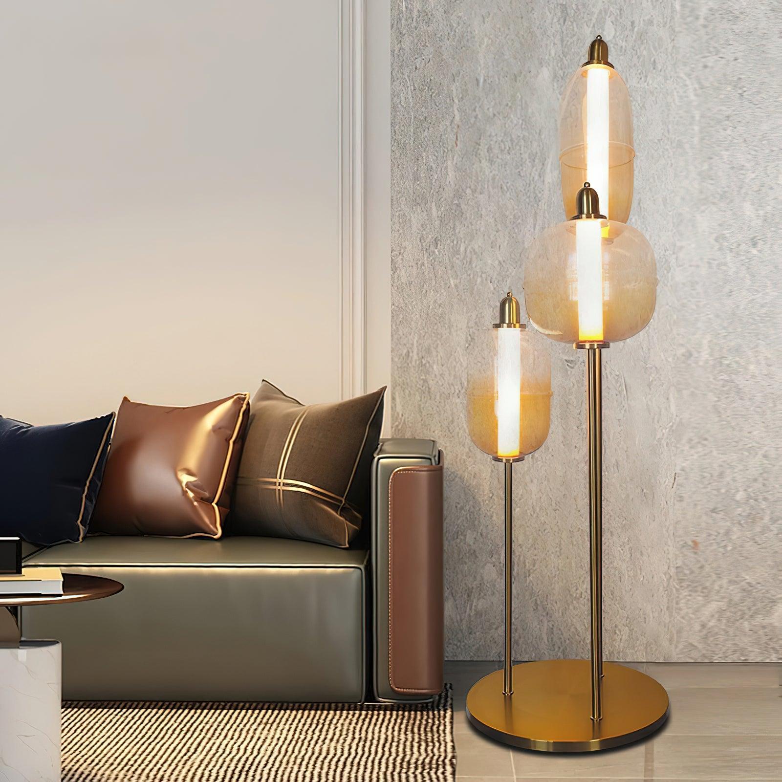 Arixel Modern Glass Floor Lamp-Neutral Decor