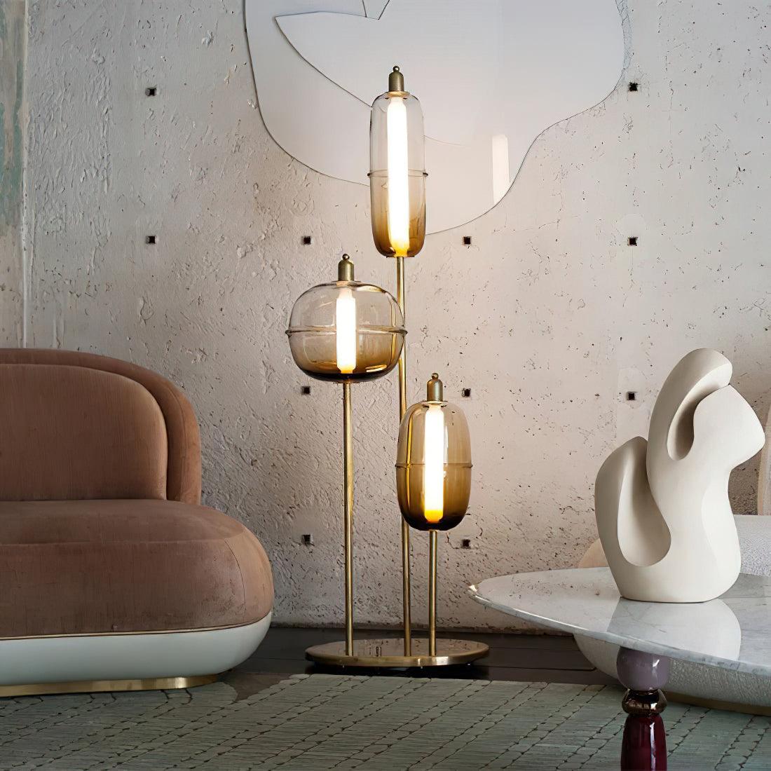 Arixel Modern Glass Floor Lamp-Neutral Decor