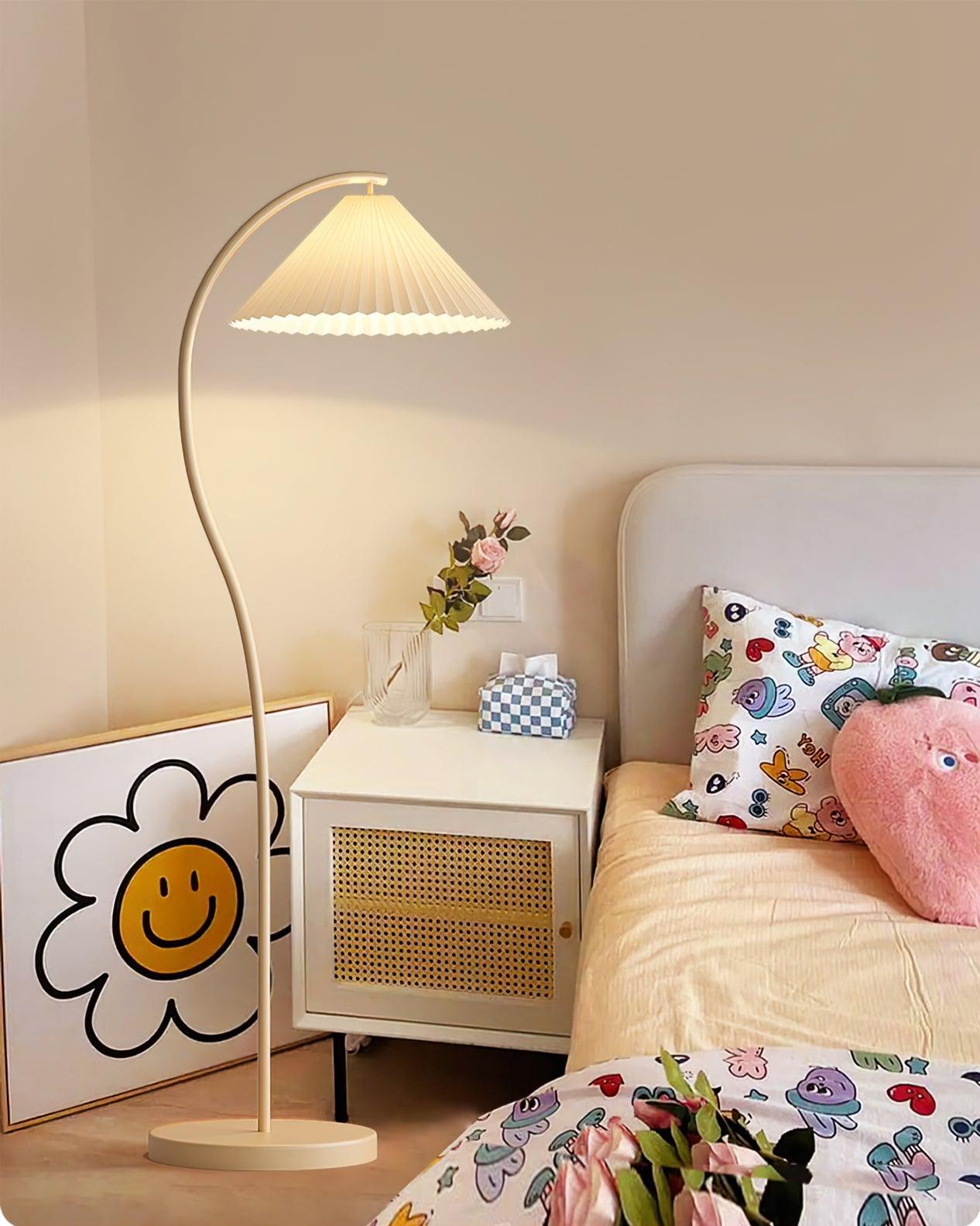 Mytalil Modern Curved Fabric Floor Lamp-Neutral Decor