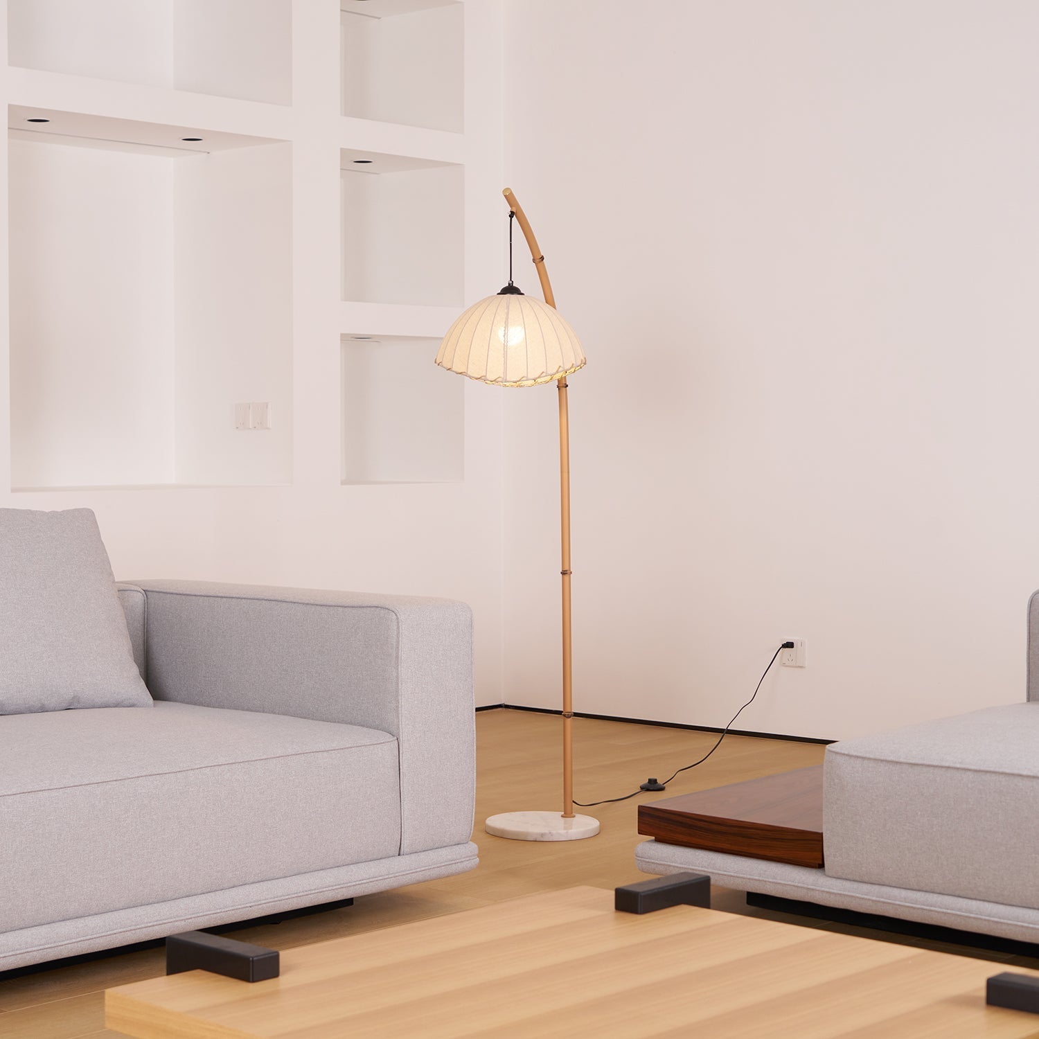 Liveno Minimalist Marble Floor Lamp-Neutral Decor