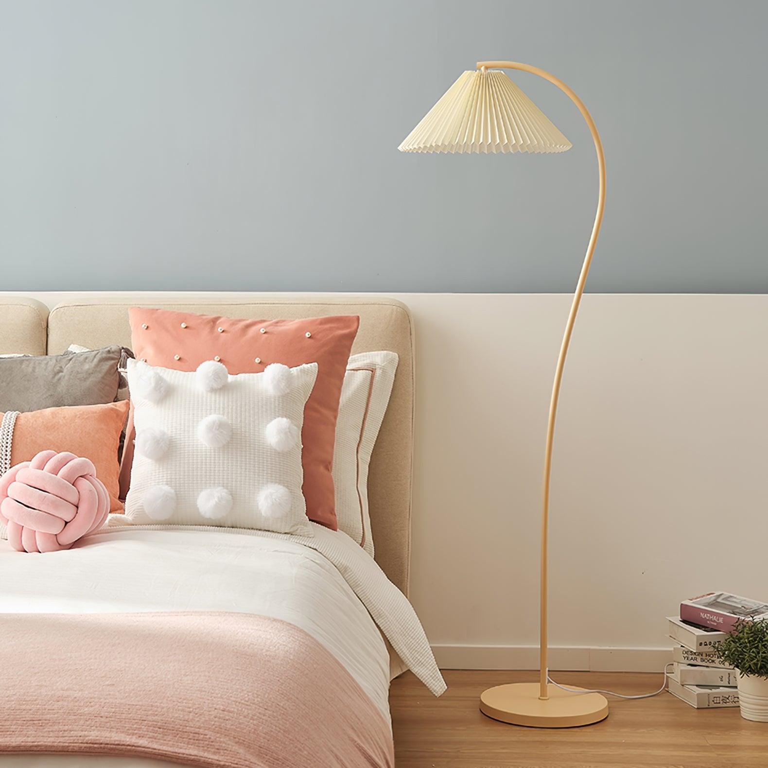 Mytalil Modern Curved Fabric Floor Lamp-Neutral Decor