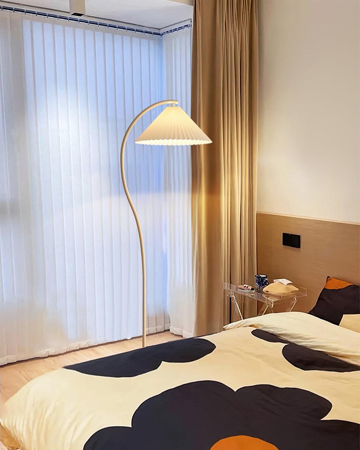 Mytalil Modern Curved Fabric Floor Lamp-Neutral Decor