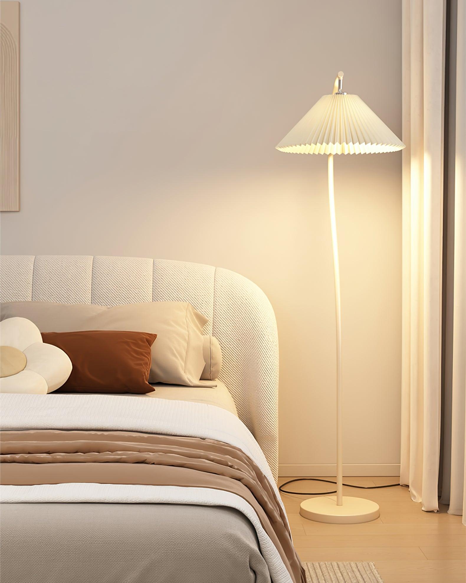 Mytalil Modern Curved Fabric Floor Lamp-Neutral Decor