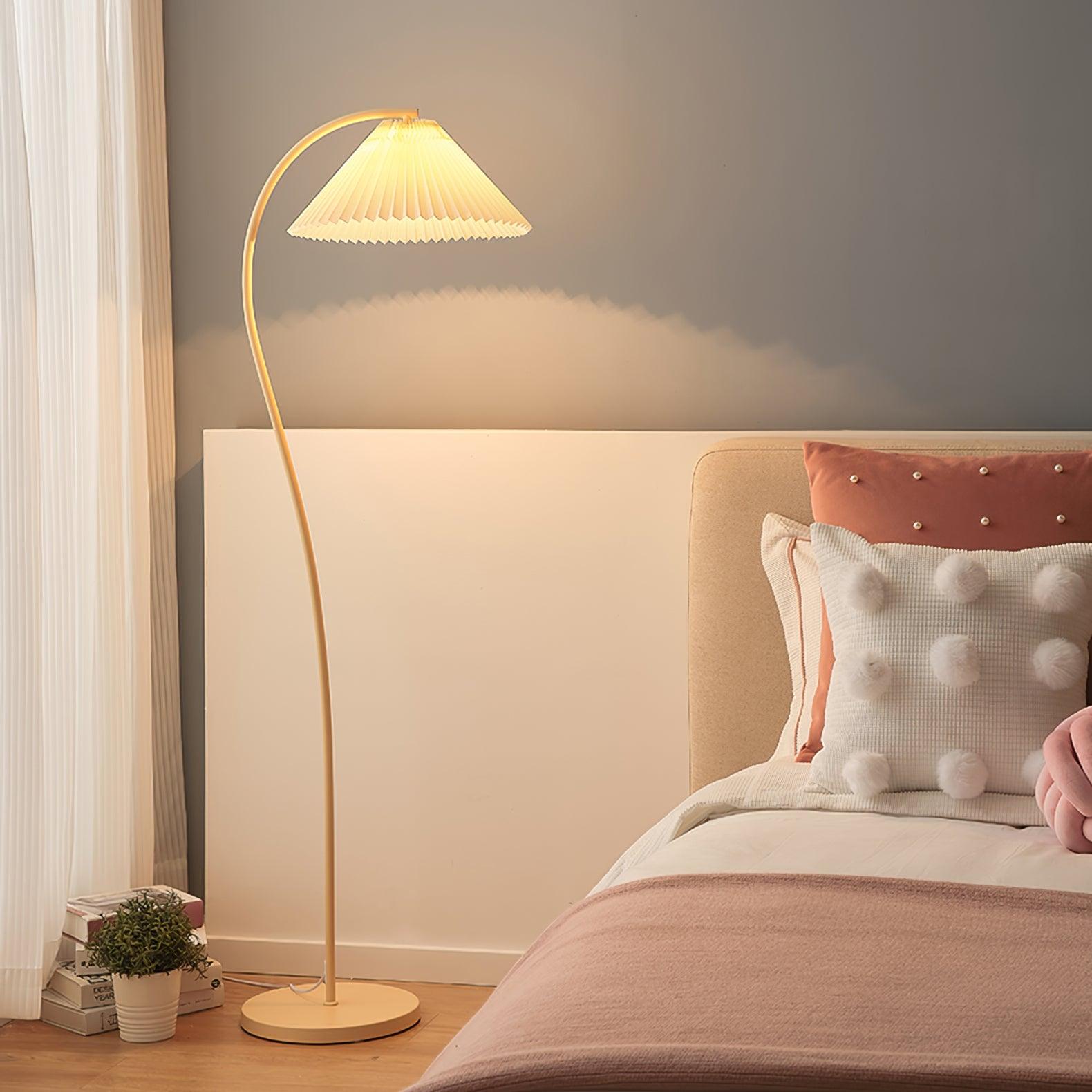 Mytalil Modern Curved Fabric Floor Lamp-Neutral Decor