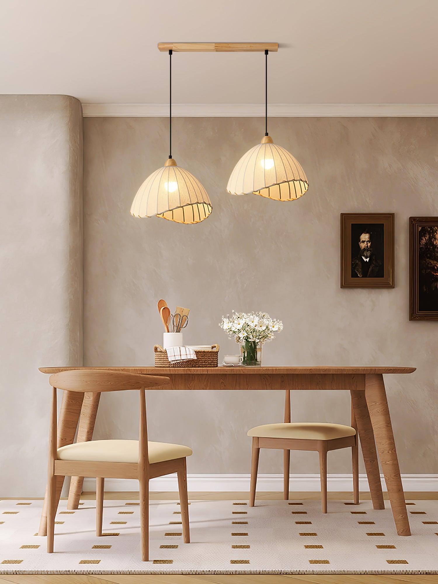 Shell Minimalist Wood Pendant Lamp-Neutral Decor