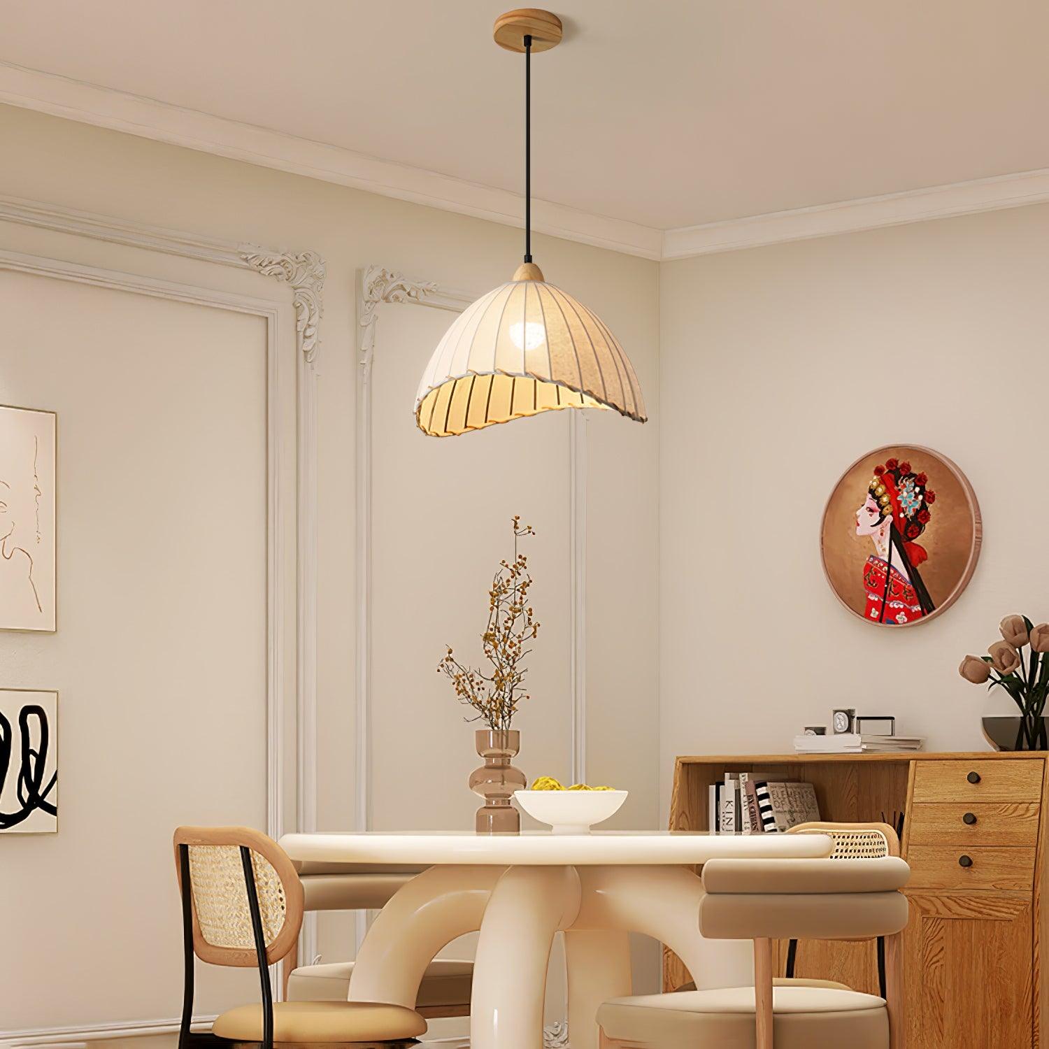Shell Minimalist Wood Pendant Lamp-Neutral Decor