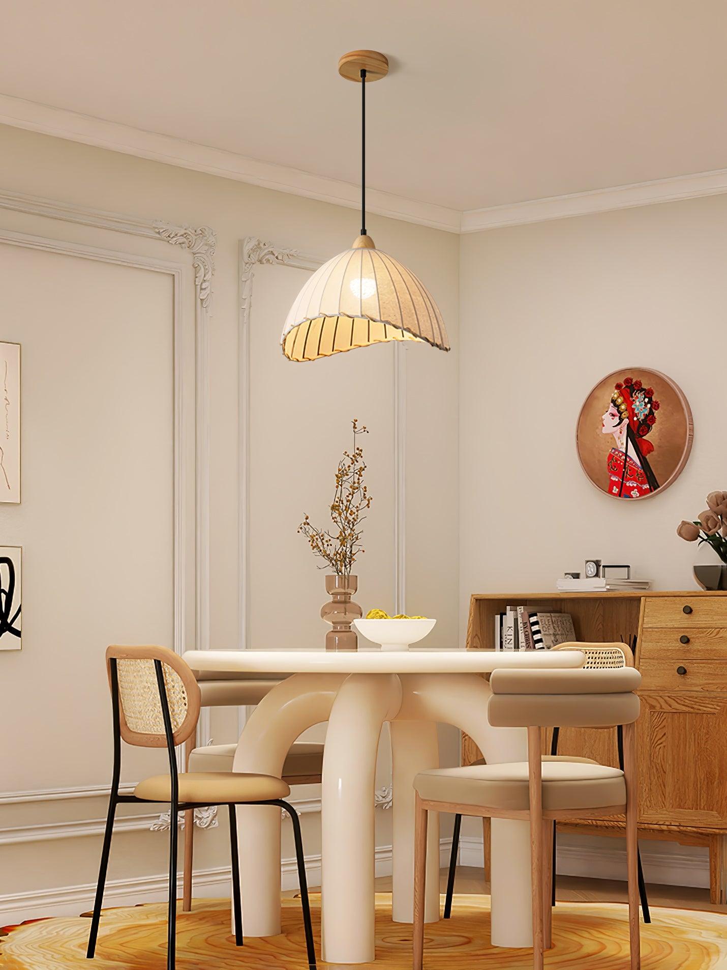Shell Minimalist Wood Pendant Lamp-Neutral Decor
