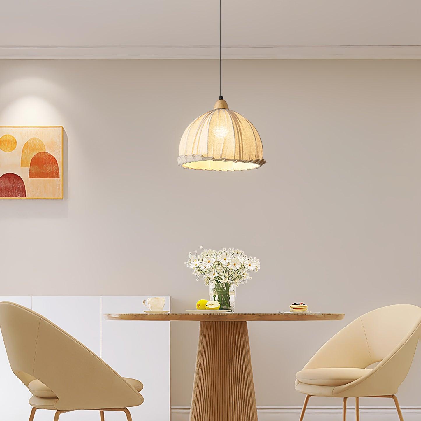 Shell Minimalist Wood Pendant Lamp-Neutral Decor