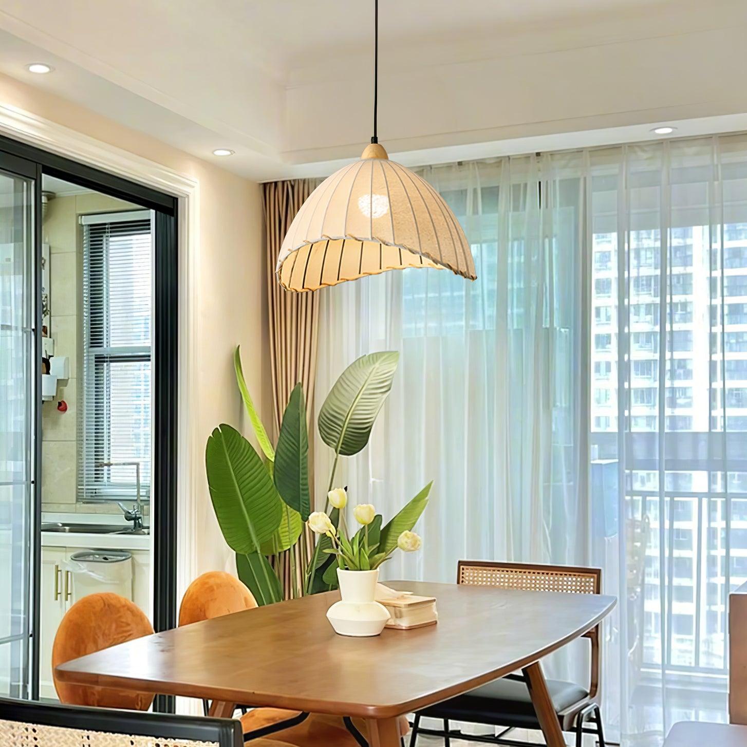 Shell Minimalist Wood Pendant Lamp-Neutral Decor