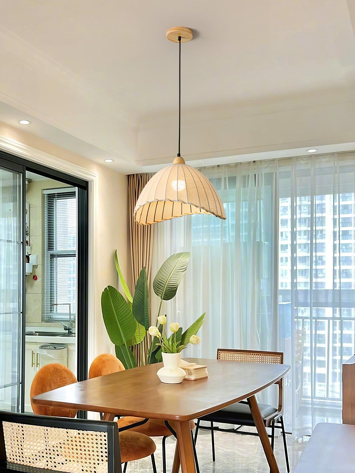 Shell Minimalist Wood Pendant Lamp-Neutral Decor