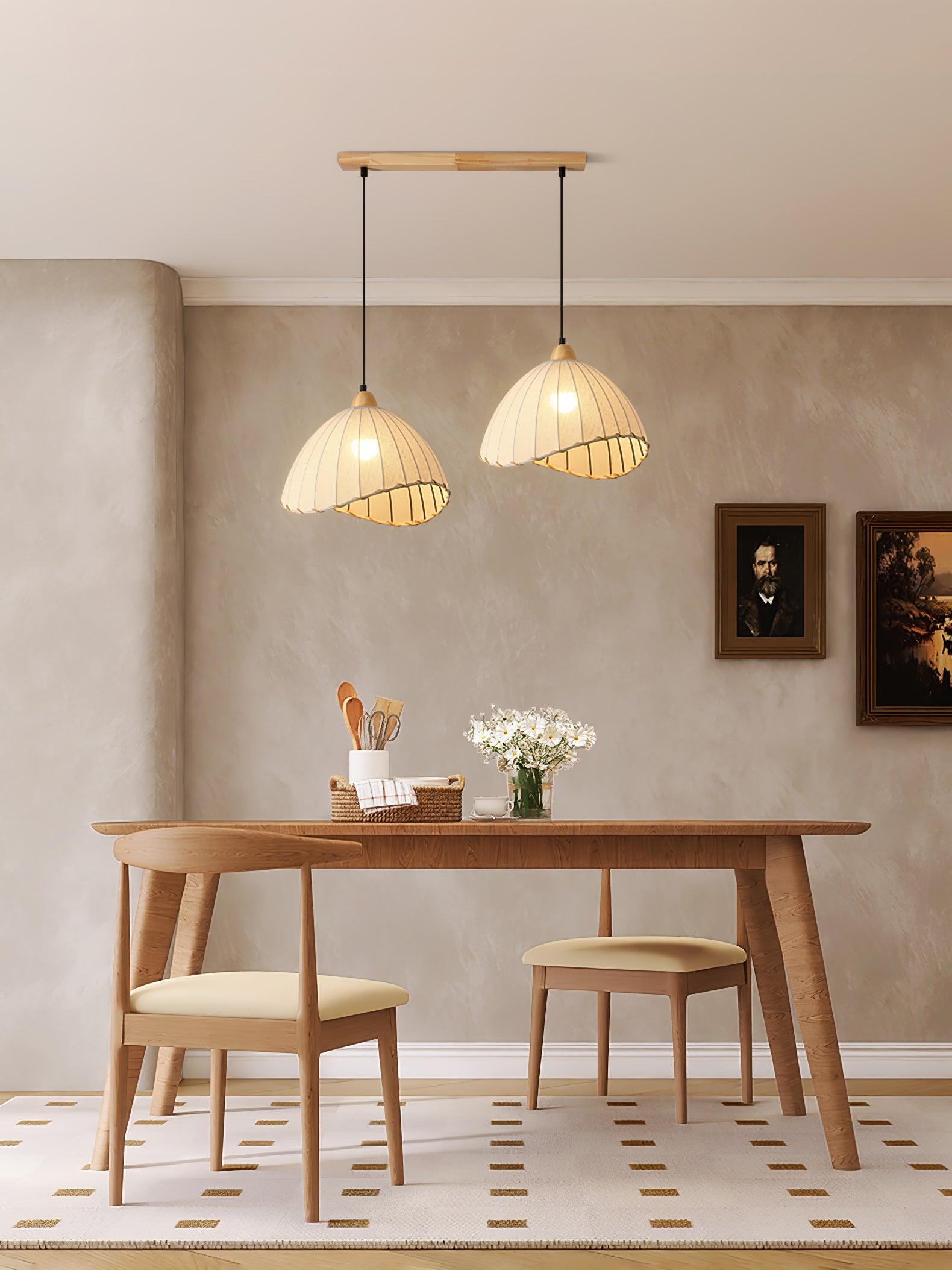 Shell Minimalist Wood Pendant Lamp-Neutral Decor