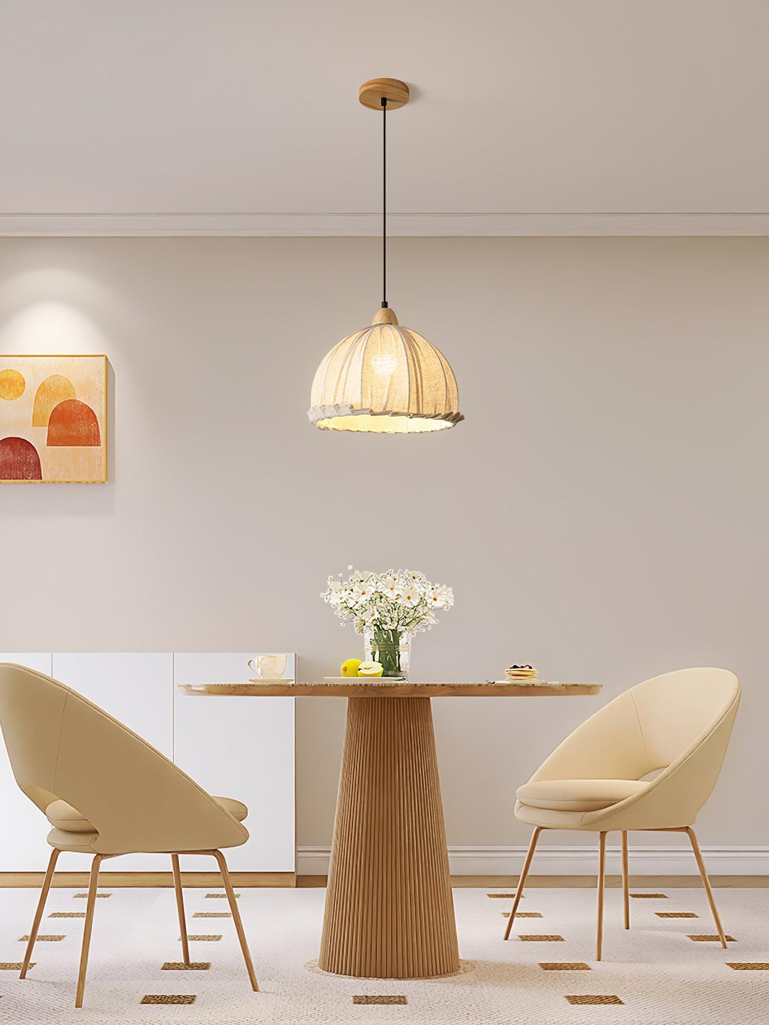 Shell Minimalist Wood Pendant Lamp-Neutral Decor