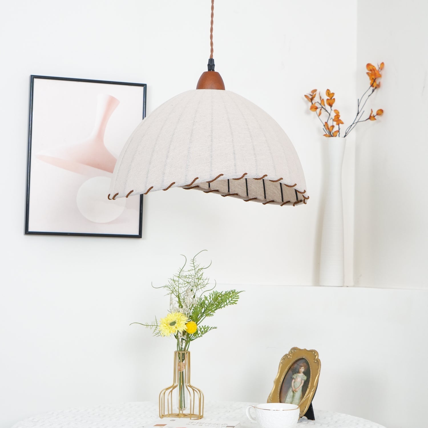 Shell Minimalist Wood Pendant Lamp-Neutral Decor