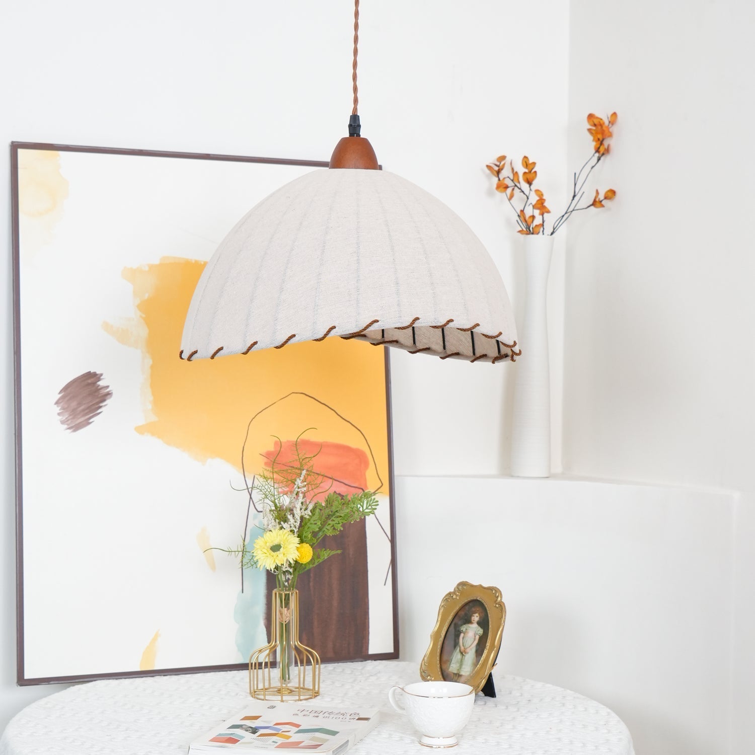 Shell Minimalist Wood Pendant Lamp-Neutral Decor